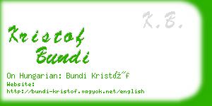 kristof bundi business card